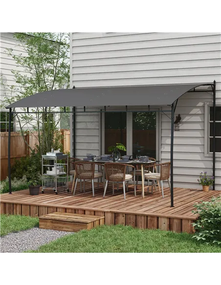 Outsunny 3 x 4m Metal Frame Pergola - Grey