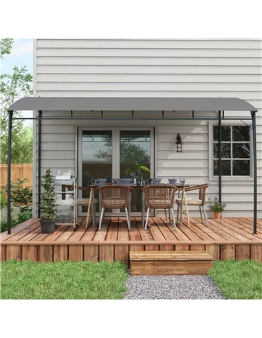 Outsunny 3 x 4m Metal Frame Pergola - Grey