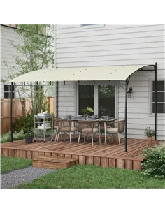Outsunny 3 x 4m Metal Frame Pergola - Cream 2