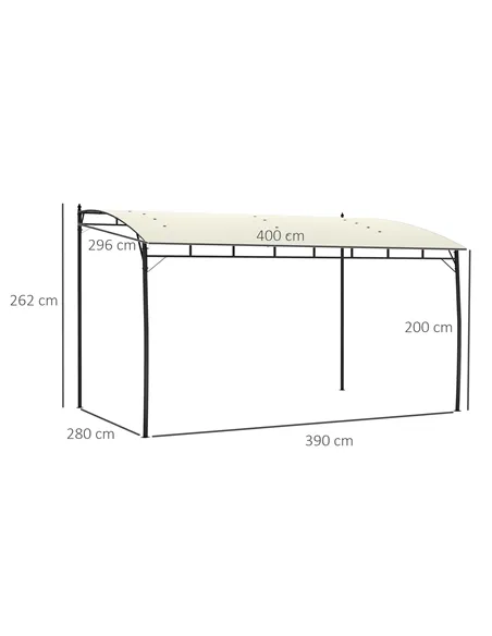 Outsunny 3 x 4m Metal Frame Pergola - Cream