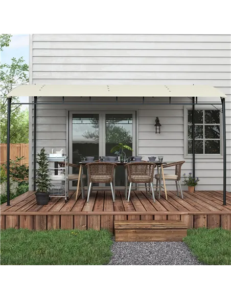 Outsunny 3 x 4m Metal Frame Pergola - Cream