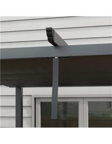 Outsunny 3 x 4m Aluminium Pergola, with Retractable Roof - Dark Grey