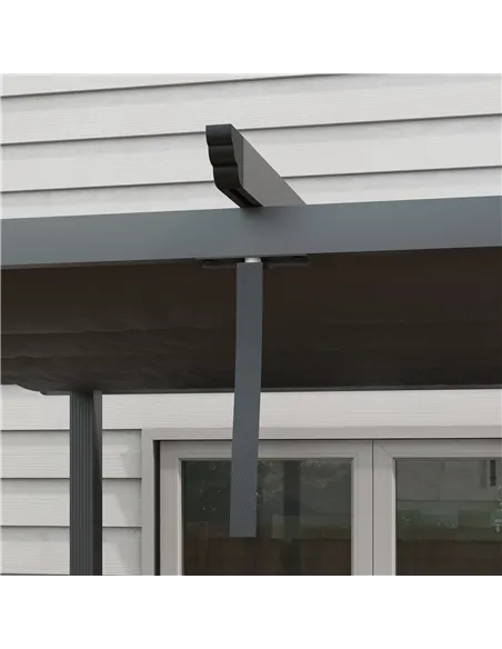 Outsunny 3 x 3m Aluminium Pergola, with Retractable Roof - Dark Grey