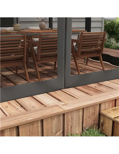 Outsunny 3 x 3m Aluminium Frame Pergola, with Retractable Roof - Dark Grey