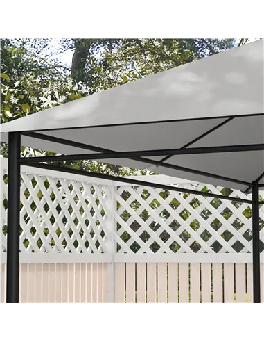 Outsunny 3 x 4m Gazebo Canopy Replacement Cover, Gazebo Roof Replacement (TOP COVER ONLY), Light Grey