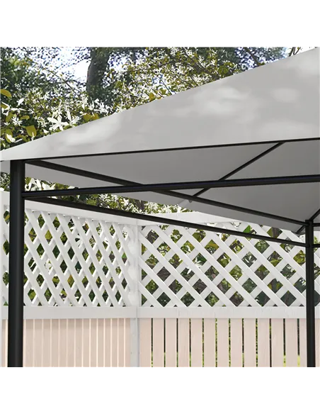 Outsunny 3 x 4m Gazebo Canopy Replacement Cover, Gazebo Roof Replacement (TOP COVER ONLY), Light Grey