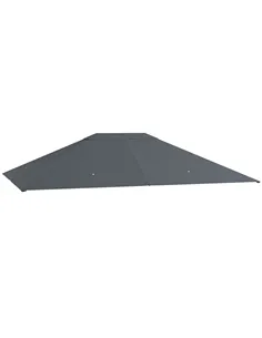 Outsunny 3 x 4m Gazebo Canopy Replacement Cover, Gazebo Roof Replacement (TOP COVER ONLY), Dark Grey