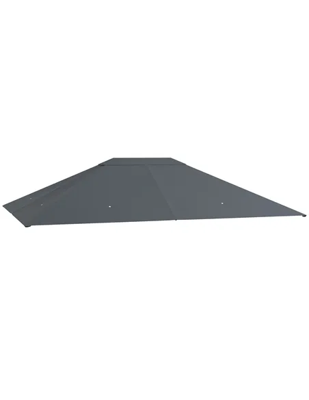 Outsunny 3 x 4m Gazebo Canopy Replacement Cover, Gazebo Roof Replacement (TOP COVER ONLY), Dark Grey