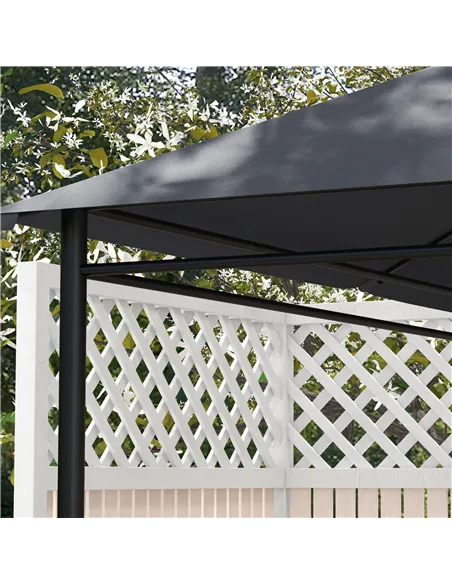 Outsunny 3 x 4m Gazebo Canopy Replacement Cover, Gazebo Roof Replacement (TOP COVER ONLY), Dark Grey