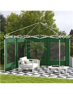 Outsunny Set of Two 295cm Replacement Canopy Walls - Green 2