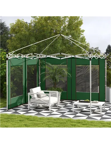 Outsunny Set of Two 295cm Replacement Canopy Walls - Green