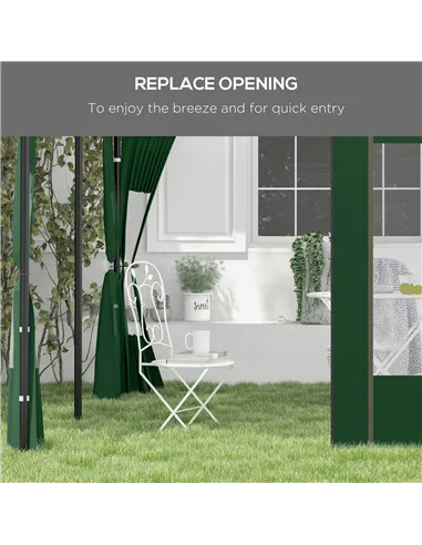 Outsunny Set of Two 295cm Replacement Canopy Walls - Green