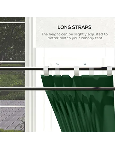 Outsunny Set of Two 295cm Replacement Canopy Walls - Green