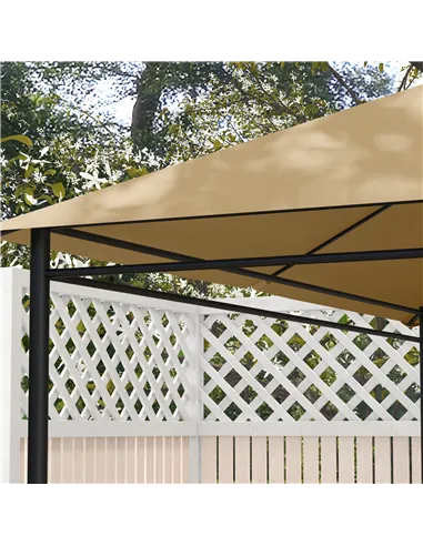 Outsunny 3 x 4m Gazebo Canopy Replacement Cover, Gazebo Roof Replacement (TOP COVER ONLY), Khaki