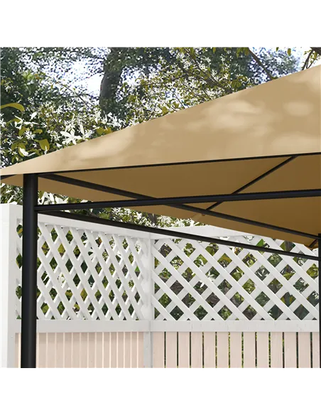 Outsunny 3 x 4m Gazebo Canopy Replacement Cover, Gazebo Roof Replacement (TOP COVER ONLY), Khaki