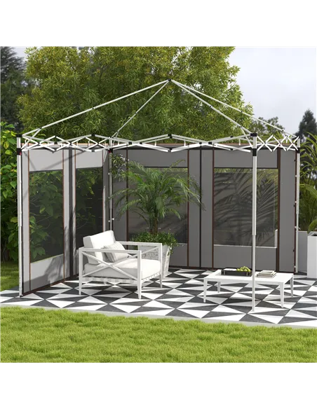 Outsunny Set of Two 295cm Replacement Canopy Walls - Grey
