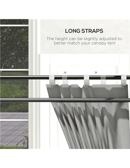 Outsunny Set of Two 295cm Replacement Canopy Walls - Grey