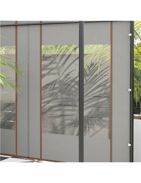Outsunny Set of Two 295cm Replacement Canopy Walls - Grey