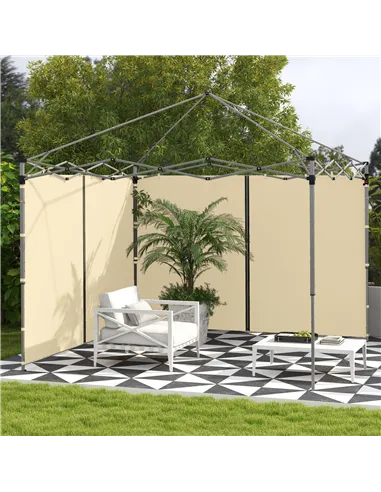 Outsunny Set of Two 3 x 3(m) Replacement Zipped Gazebo Walls - Beige