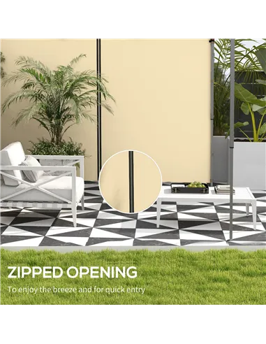 Outsunny Set of Two 3 x 3(m) Replacement Zipped Gazebo Walls - Beige