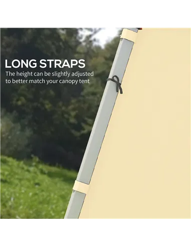 Outsunny Set of Two 3 x 3(m) Replacement Zipped Gazebo Walls - Beige