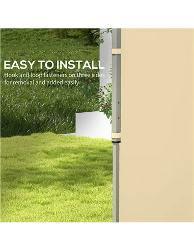 Outsunny Set of Two 3 x 3(m) Replacement Zipped Gazebo Walls - Beige