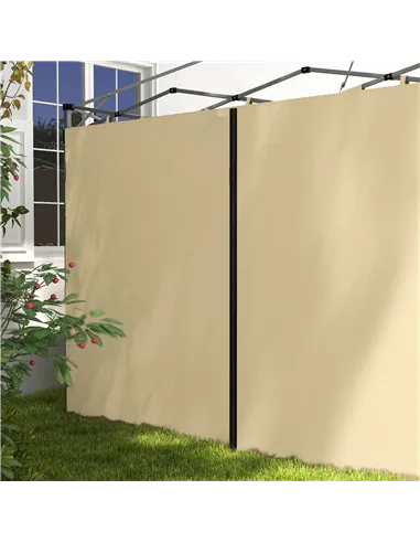 Outsunny Set of Two 3 x 3(m) Replacement Zipped Gazebo Walls - Beige