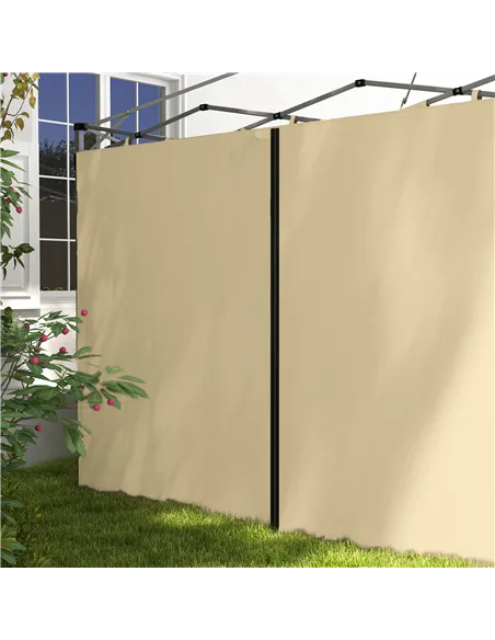 Outsunny Set of Two 3 x 3(m) Replacement Zipped Gazebo Walls - Beige