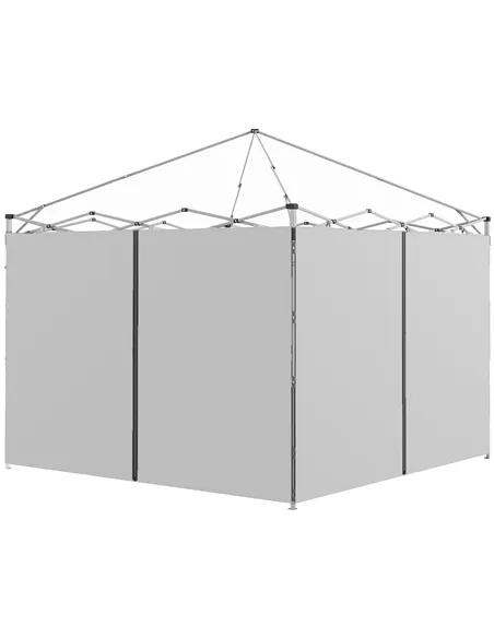 Outsunny Set of Two 3 x 3(m) Replacement Zipped Gazebo Walls - Grey