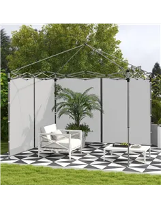 Outsunny Set of Two 3 x 3(m) Replacement Zipped Gazebo Walls - Grey 2