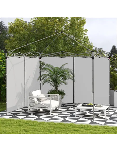 Outsunny Set of Two 3 x 3(m) Replacement Zipped Gazebo Walls - Grey