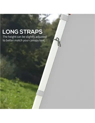 Outsunny Set of Two 3 x 3(m) Replacement Zipped Gazebo Walls - Grey