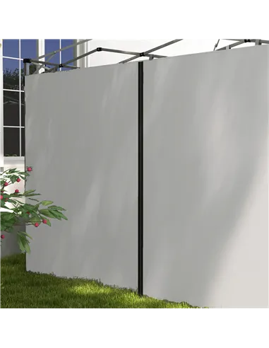 Outsunny Set of Two 3 x 3(m) Replacement Zipped Gazebo Walls - Grey