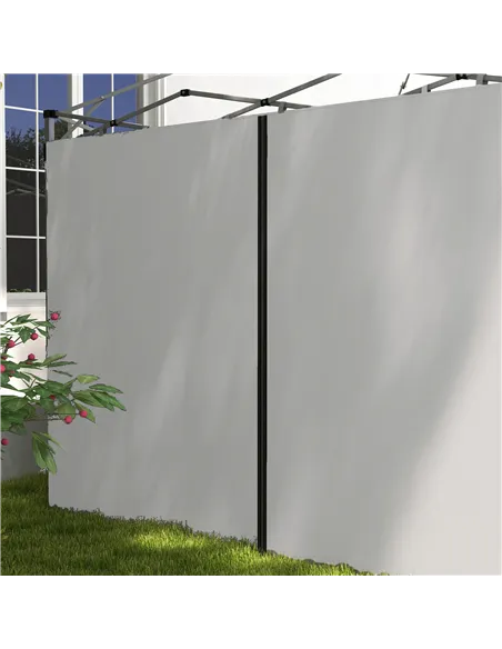 Outsunny Set of Two 3 x 3(m) Replacement Zipped Gazebo Walls - Grey