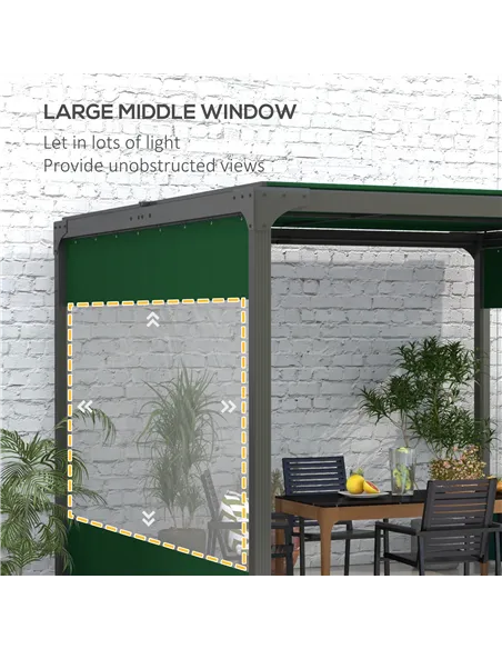 Outsunny Set of Two 3 x 2m Replacement Pergola Panels - Green