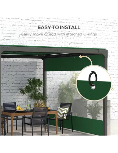 Outsunny Set of Two 3 x 2m Replacement Pergola Panels - Green