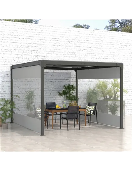 Outsunny Set of Two 3 x 2m Replacement Pergola Panels - Grey