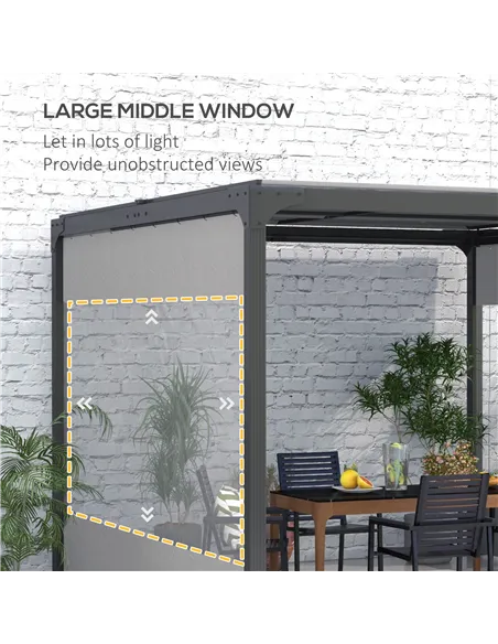 Outsunny Set of Two 3 x 2m Replacement Pergola Panels - Grey