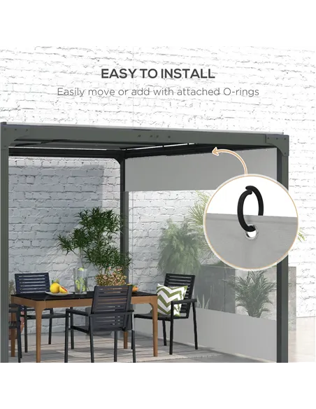 Outsunny Set of Two 3 x 2m Replacement Pergola Panels - Grey