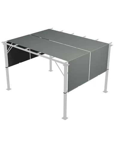 Outsunny 2 Pcs UV Protection Pergola Replacement Canopy, Pergola Shade Cover, Easy to Install, for 3 x 3(m) Pergola, Dark Grey