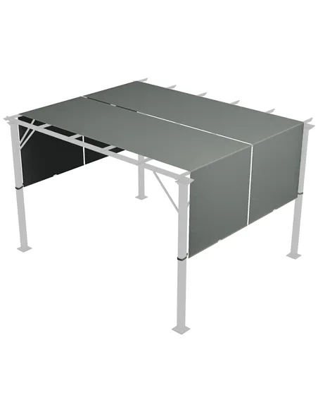 Outsunny 2 Pcs UV Protection Pergola Replacement Canopy, Pergola Shade Cover, Easy to Install, for 3 x 3(m) Pergola, Dark Grey