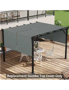 Outsunny 2 Pcs UV Protection Pergola Replacement Canopy, Pergola Shade Cover, Easy to Install, for 3 x 3(m) Pergola, Dark Grey 2