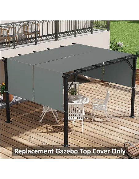 Outsunny 2 Pcs UV Protection Pergola Replacement Canopy, Pergola Shade Cover, Easy to Install, for 3 x 3(m) Pergola, Dark Grey
