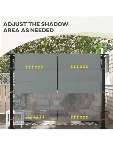 Outsunny 2 Pcs UV Protection Pergola Replacement Canopy, Pergola Shade Cover, Easy to Install, for 3 x 3(m) Pergola, Dark Grey