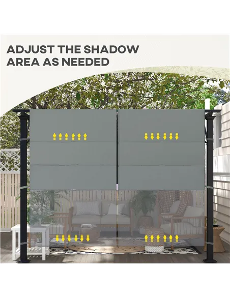Outsunny 2 Pcs UV Protection Pergola Replacement Canopy, Pergola Shade Cover, Easy to Install, for 3 x 3(m) Pergola, Dark Grey