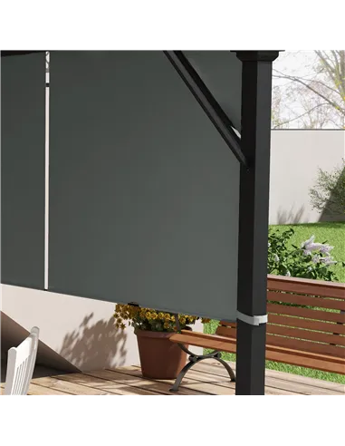 Outsunny 2 Pcs UV Protection Pergola Replacement Canopy, Pergola Shade Cover, Easy to Install, for 3 x 3(m) Pergola, Dark Grey