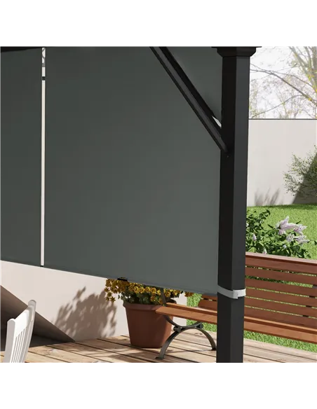 Outsunny 2 Pcs UV Protection Pergola Replacement Canopy, Pergola Shade Cover, Easy to Install, for 3 x 3(m) Pergola, Dark Grey