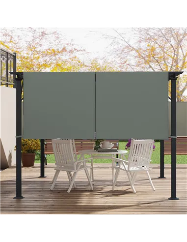 Outsunny 2 Pcs UV Protection Pergola Replacement Canopy, Pergola Shade Cover, Easy to Install, for 3 x 3(m) Pergola, Dark Grey