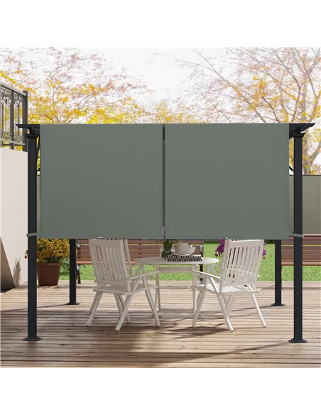 Outsunny 2 Pcs UV Protection Pergola Replacement Canopy, Pergola Shade Cover, Easy to Install, for 3 x 3(m) Pergola, Dark Grey