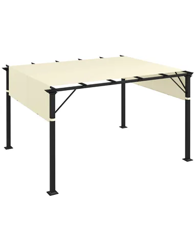 Outsunny 2 Pcs UV Protection Pergola Replacement Canopy, Pergola Shade Cover, Easy to Install, for 3 x 3(m) Pergola, Cream White